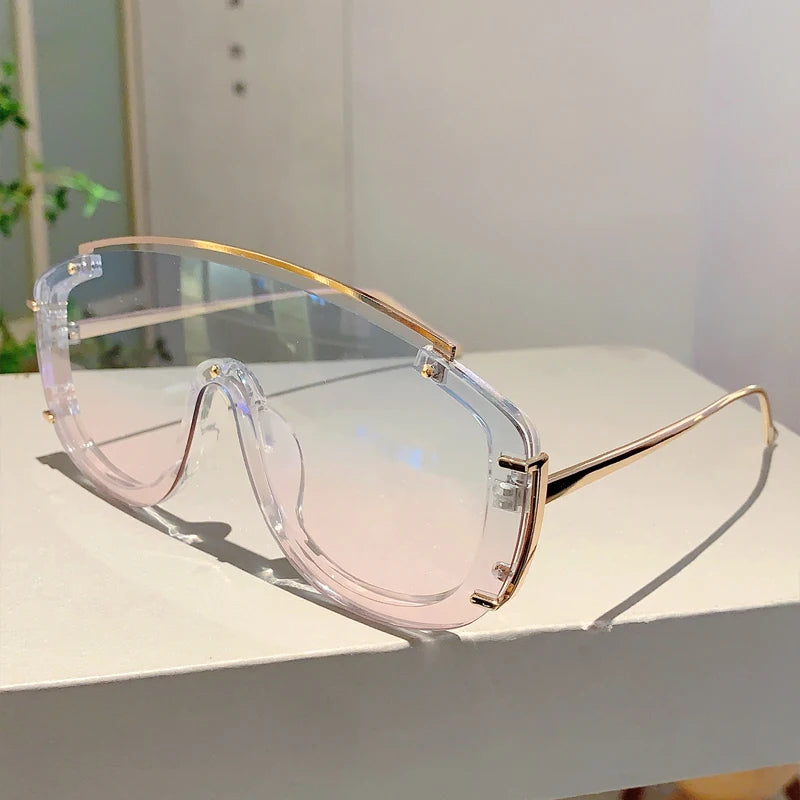 KAMMPT Fashion Leopard Damen-Sonnenbrille, stilvolle getönte Outdoor-Sportbrille, luxuriöses Metalldesign, Oversize Herren-Sonnenbrille