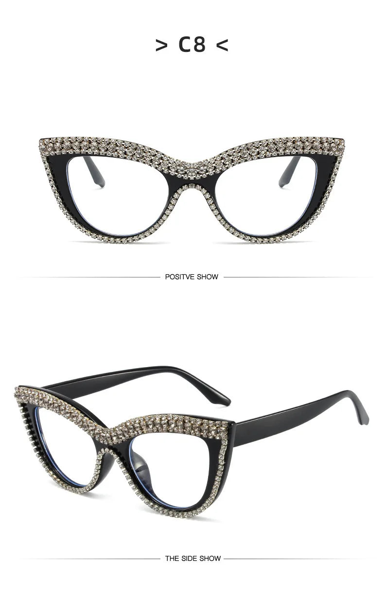 Blumen Katzenaugen Retro Strass Sonnenbrille für Damen Elegant Fashion Herren Trend Designer Outdoor Party Sonnenbrillen Eyewear