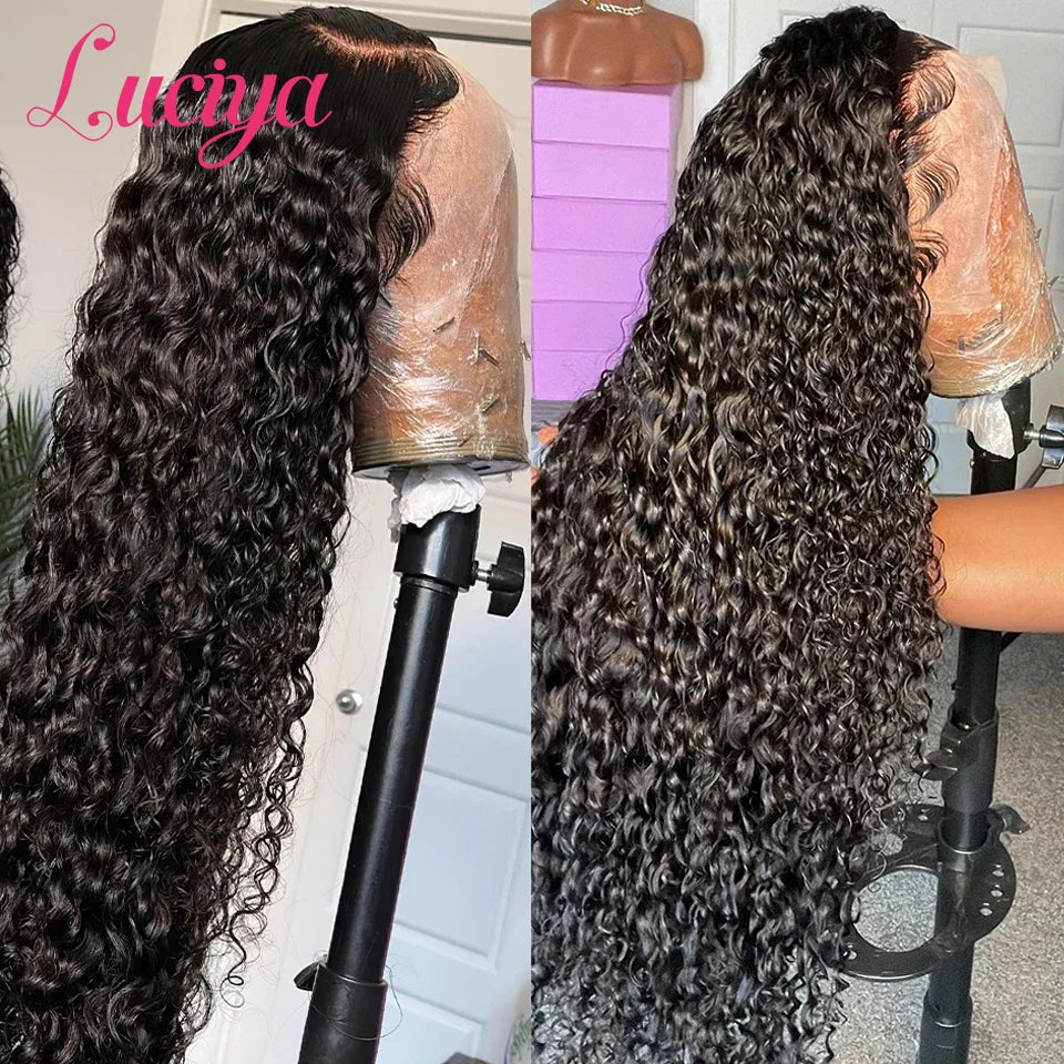 Kleberlose vorgeflochtene Perücken Tiefe Welle HD 13x6 Lace Front Perücke, alles vorbereitet, gelockt, 13x4 HD Lace Front Echthaarperücken, sofort tragbar