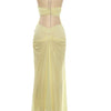 Beyprern Sexy Rhinestone Chain Halter Backless Maxi Dress Women 2026 Summer Cut Out Ruched Club Vestidos Bodycon Long Dresses