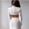 Women Elegant Blazer Solid Double Breasted Backless Long Sleeve Thin Slim Blazers Office Lady Fashion Suits