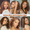 Deep Wave Bob Wig Human Hair Glueless Highlight 5x5 HD Lace Front 220% Density 4/27 Colored Ombre Wear and Go Human Hair Wigs