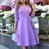 New Womens Dress Clothing Printing Suit Collar Tie Dress