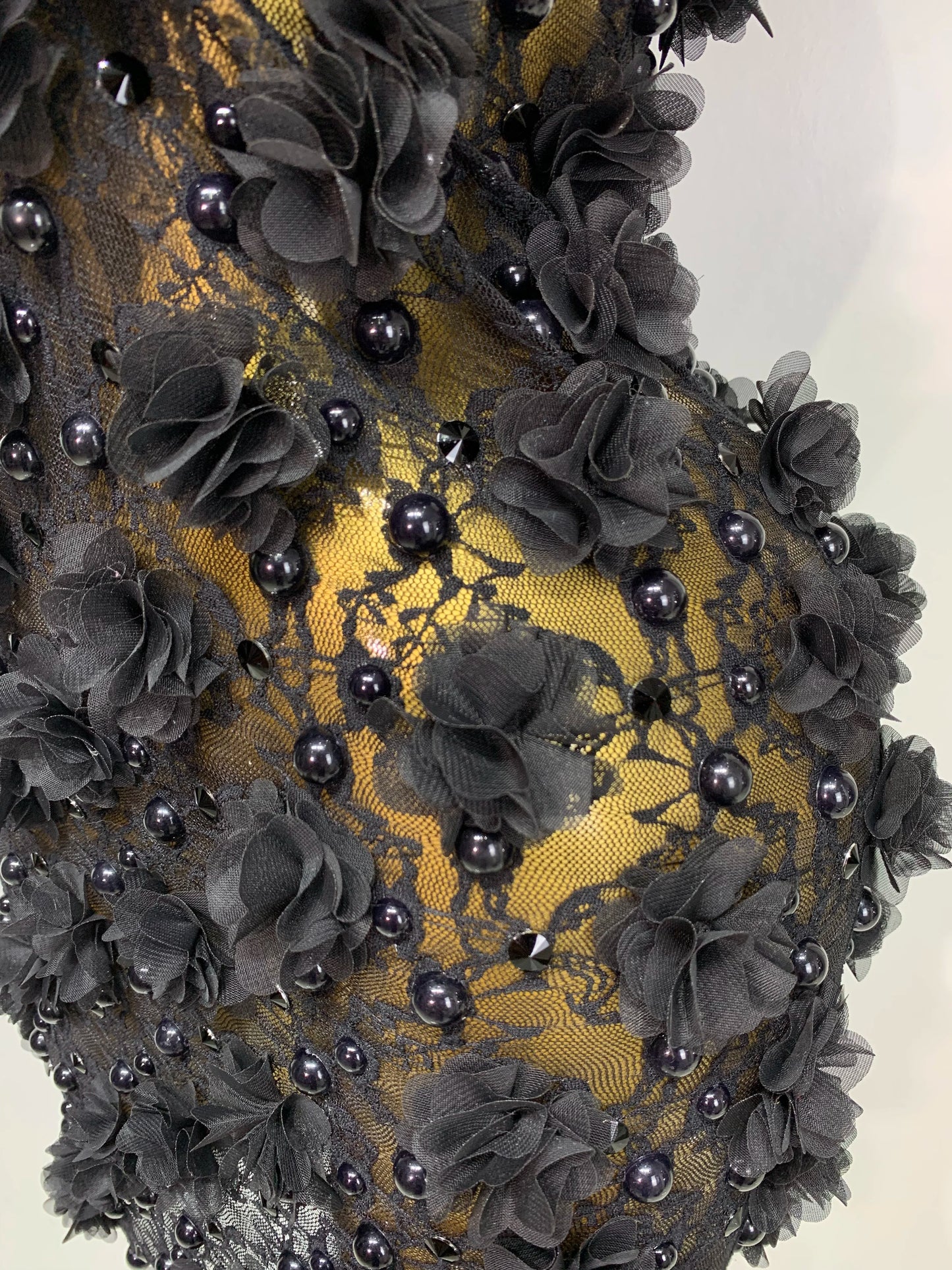 Women Luxury Pink Flowers Pearls Lace See Through Bodycon Mini Dress Birthday Photoshoot Evening Party Nightclub Stage Costume