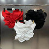 DEAT Fashion New Women's Multi 3D Flower Strapless Tops 2026 Summer Trendy Sleeveless Backless Zipper Camisole Female 11XX9050