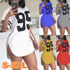 95 Pattern Print T-Shirt O-Neck Split Short Sleeve Sports Football Jersey Y2K Loose Oversized Street Retro Casual Tops
