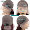 13X4 HD Transparente Lace Front Perücken Burgunderrote Echthaarperücken Vorgezupft 30 Zoll Body Wave Lace Front Perücken für Frauen Gelockt