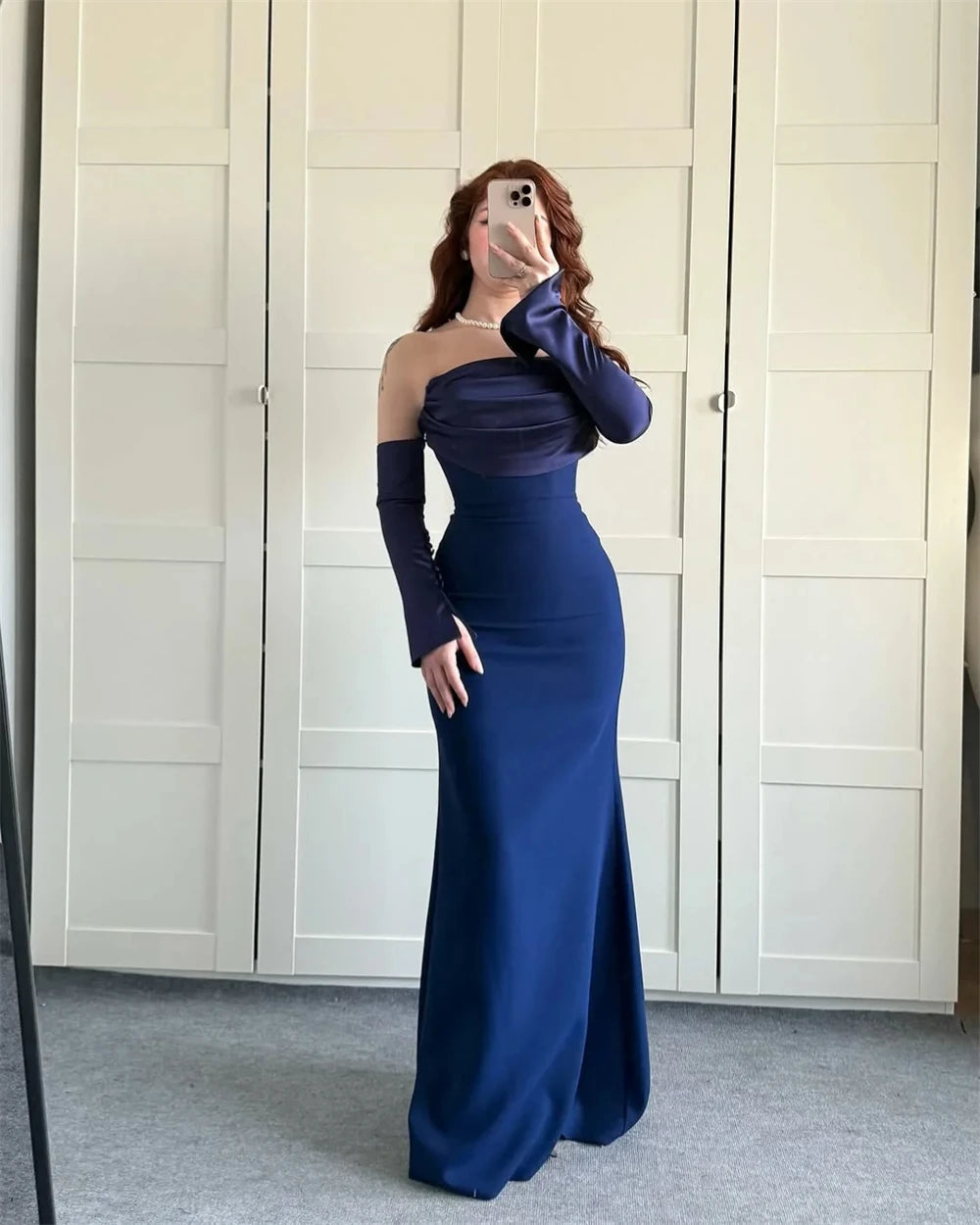 Maßgeschneidertes Meerjungfrauen-Abendkleid Party Klassisches Jersey-Kleid Trägerlose Kleider Modern Saudi-Arabien In Farben erhältlich Celebrity Gowns