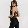 Giyu Sexy Camis Bandage Lace Up Corset Crop Tops Women 2025 Summer Elegant White Camisole Off Shoulder Backless Blusas Femme