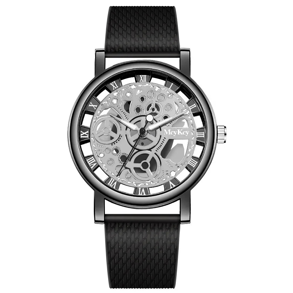 New Fashion Top Women Hollow Skeleton Faux Mechanical Watch Ladies Metal Mesh Quartz Wrist Watches For Female Relogio Feminino