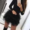 Mini Dress for Women 2023 Fashion Layered Ruffles Mesh Long Sleeve Sexy Party Skinny Dress Elegant Casual Female's Skirt Winter