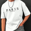 Paris Romantic City Letter Graphic Print Tees Men T-Shirt Summer Loose Clothing Loose Cotton Oversize Tshirt Street Soft Tops