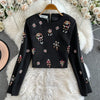 TWOTWINSTYLE Luxury Style Two Piece Set For Women O Neck Long Sleeve Topa High Waist Skinny A Line Skirt Set Female KSE524945