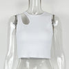 Sexy Rib-knit Tank Top for Women Summer Solid O-neck Sleeveless Crop Tops Street Vintage Korean Fashion Shirt Vest Y2K Clothes
