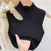 Women Knitted Tank Top Summer Fall Slim Sweater Short Sleeveless Solid Summer Sweaters Hollow Out Pullovers 2026