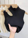 Women Knitted Tank Top Summer Fall Slim Sweater Short Sleeveless Solid Summer Sweaters Hollow Out Pullovers 2026