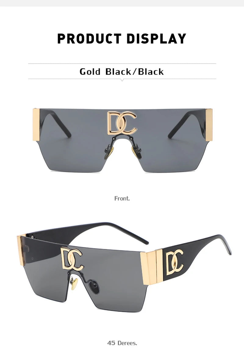 Neue 2024 Luxus Designer Square Sonnenbrillen Frauen Mode Trendy Punk Sonnenbrille Damen Farbverlauf Shades Brillen Oculos UV400