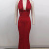 Sexy Neckholder Maxikleid mit tiefem V-Ausschnitt, Pailletten, Damen, Grün, Ärmellos, Rückenfrei, Pailletten, Schlankes langes Kleid, Celebrity Partykleider
