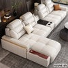 Premium italienische Echtleder-Ecksofas Sofagarnituren mit USB und Bluetooth Lautsprecher – MANBAS Wohnzimmermöbel