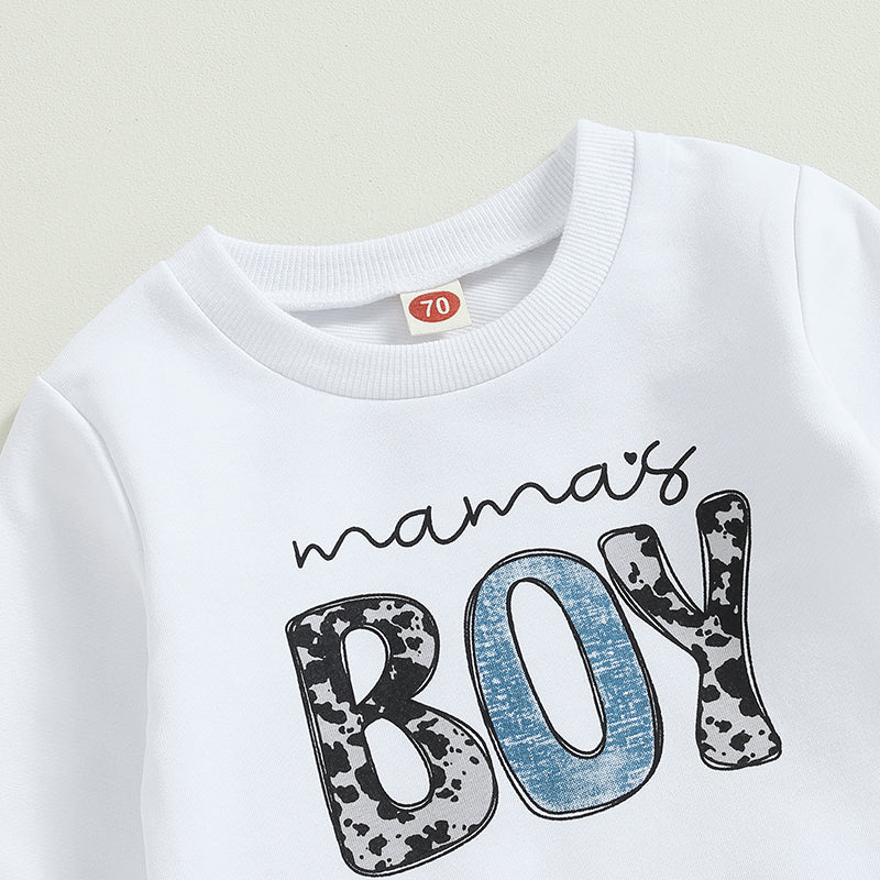 Casual New Baby Boys Long Sleeve Outfits Clothes Fashion Letter Print Sweatshirt Tops Elastic Pants Suit for Baby Fall Clothing