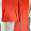 Pantsuit Suits Blazer Women Red Orange New Design Flare Pants Set Two Piece Sets Festival Office Business Female Suit Outfits