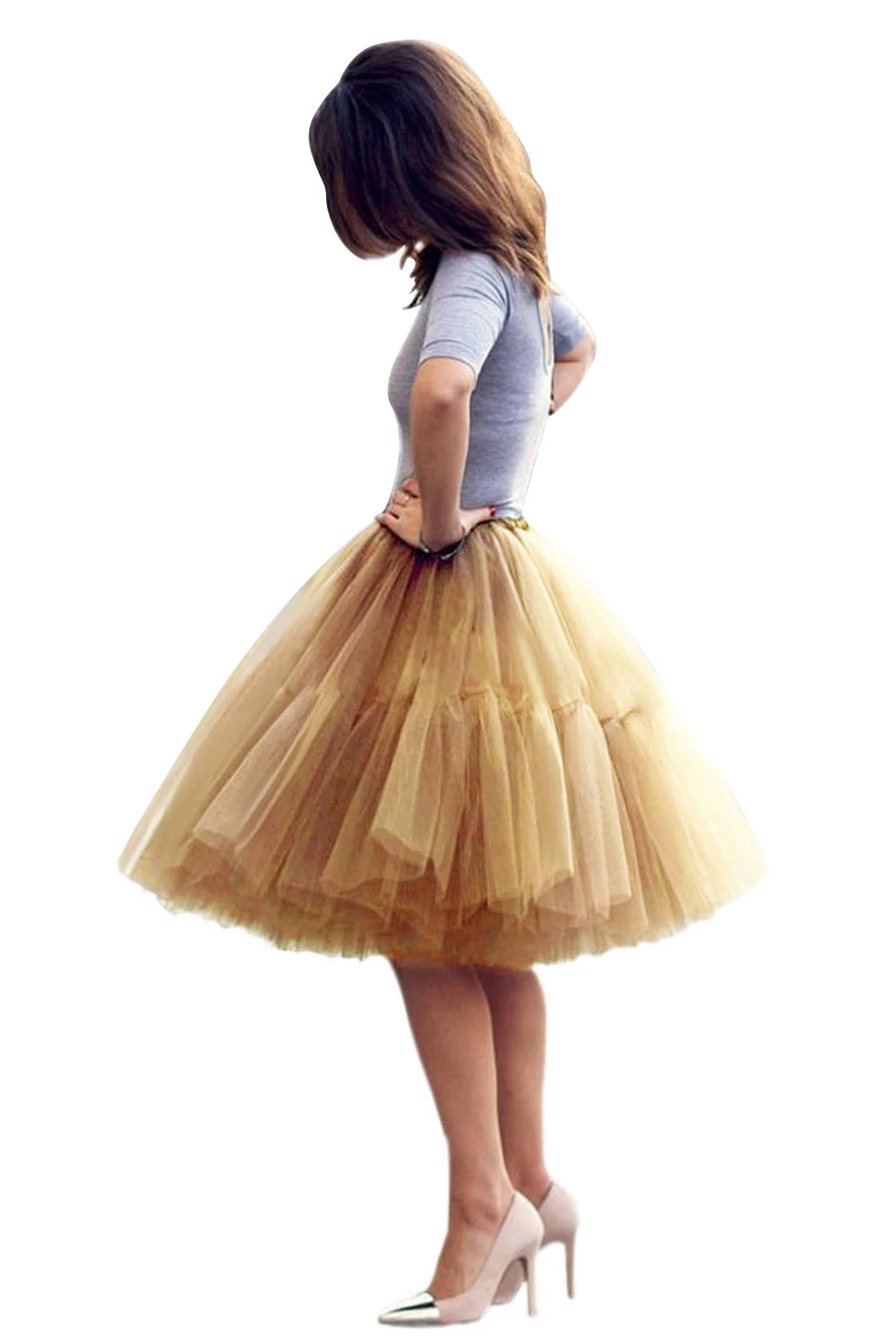 Multi-layer Tulle Tutu Skirts Fuchsia 6 Layers Fluffy Petticoat Underskirt Princess Ball Gown Women Halloween Party Skirt