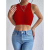 Women's Solid Ribbed Crop Tank Top Casual Sleeveless Basic Summer Top Comfortable Fit Fashionable Trendy