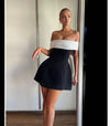 Damen Trägerloses Rückenfreies Kurzes Kleid Elegant Sexy Off Shoulder Ärmellose Kleider 2025 Damen Abendparty Geburtstagskleider Schwarz
