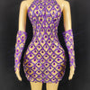 High Quality Sparkling Rainestone Sexy Bodycon Mini Dress Birthday Celebrate Evening Party Dress
