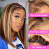 Highlight Perücken Echthaar Straight Bob Perücke 4/27 Ombre 13x4 Lace Front Echthaar Perücke 100% Remy Haar vorgezupft Transparente Spitze