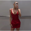 Sexy Pleated Strap Romper Set Women Red Sleeveless Backless U-neck Mini A-line Skirt Female 2025 Fashion Summer Solid Party Suit