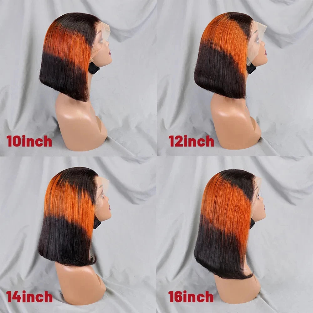 4/30/4 Farbe Echthaar Bob Perücke Glatt 13x4 Lace Front Echthaar Perücken Brasilianische Perücke Kurze Echthaar Bob Perücken Ombre Perücke