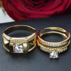 1pcs Luxury Women Ring Metal Carving Gold Color Inlaid Zircon Stones Couple Ring Bridal Engagement Wedding Jewelry