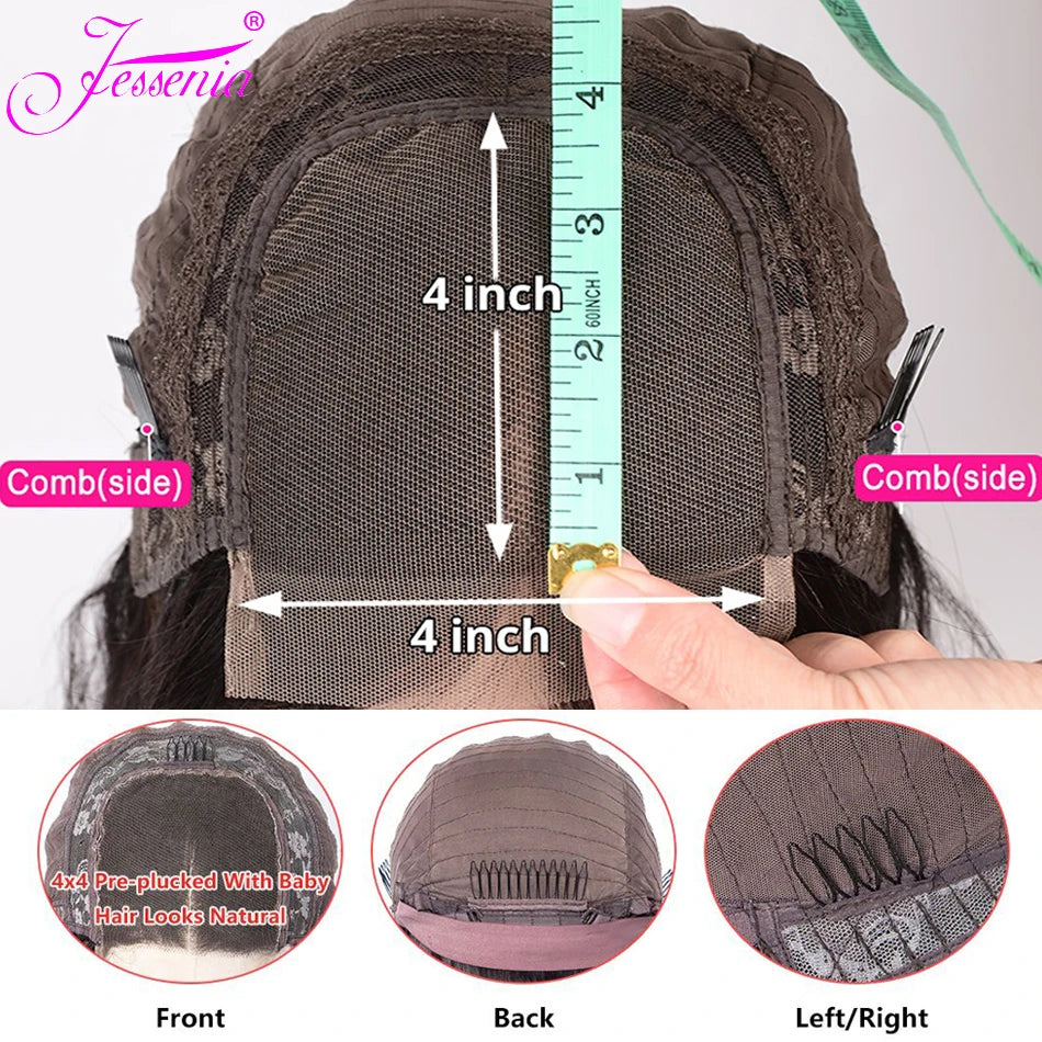 13X4 Brazilian Kinky Curly BoB Lace Frontal Wigs For Women Glueless 180 Density Preplucked 100% Human Hair Wig Deep Curls Wig
