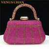 Popular In Nigeria Exquisite Evening Bags With Diamond Design Fashion Handle Clutch Rhinestone Embellished Long Chain Bag