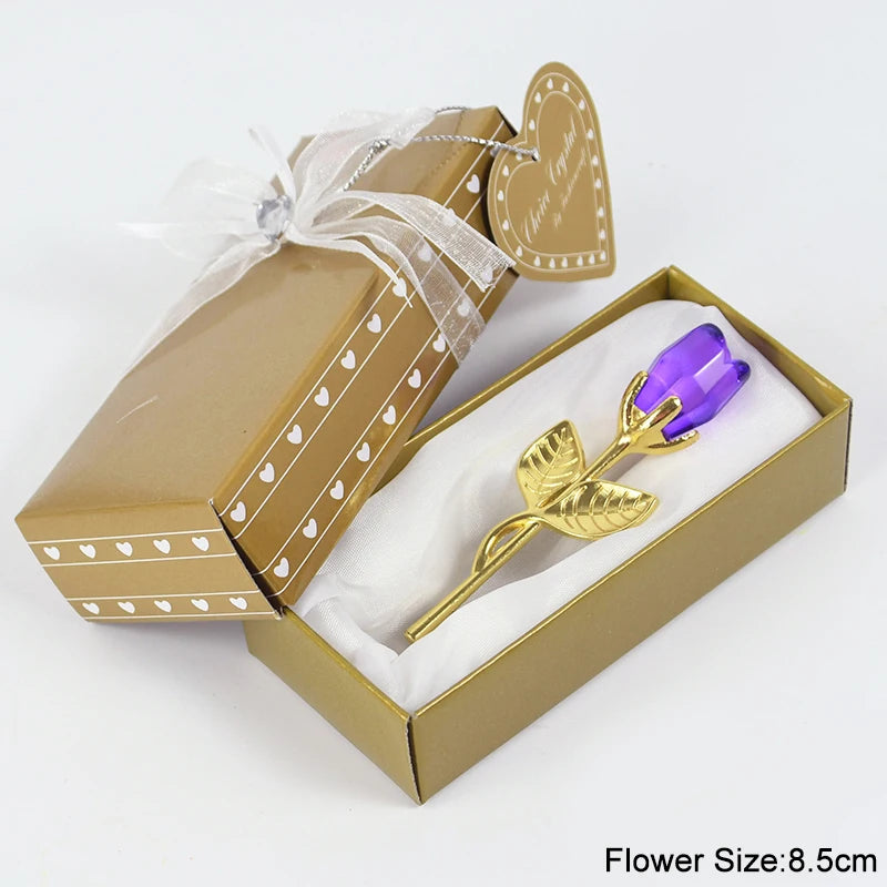 Valentinstag Geschenk Ich liebe dich Kristallbär Künstliche Rosenlehrer Muttertag Hochzeit Geburtstag Party Geschenke für Gäste