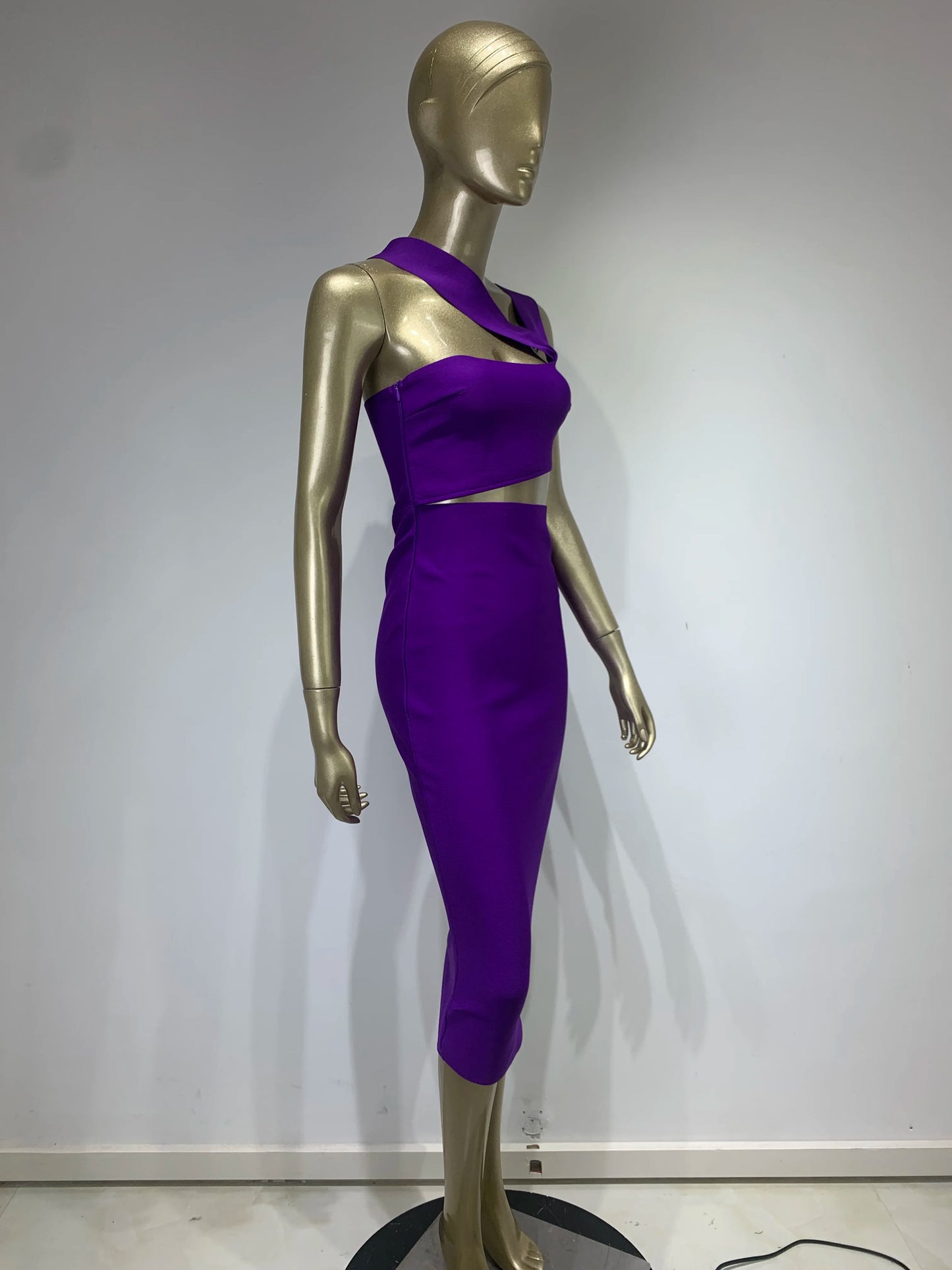 Damen Sommer sexy ausgehöhltes braunes Midi knielanges Bodycon-Bandagekleid 2023 Designer elegantes Abendpartykleid Vestido