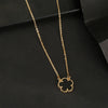 AILINFA New Design Simple Five-leaf Flower Necklace Earrings Bracelet Set Gold 18K Gold Stone White Shell Ladies Luxury Set Gift