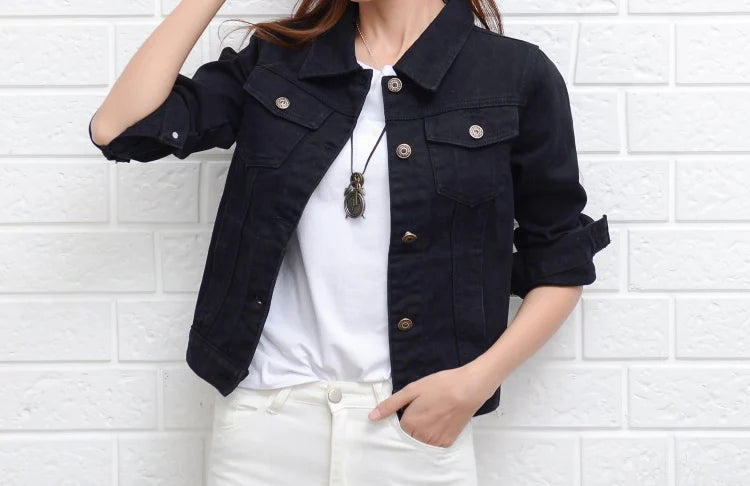 New Women's Denim Jacket Spring and Autumn 2026 Casual Short Denim Jacket Women's Korean Version Solid Color Jacket Clothes