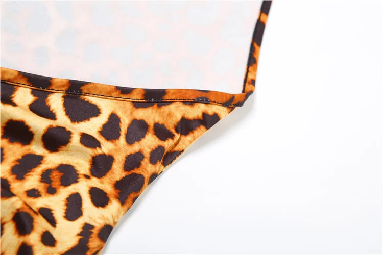 Weird Puss Neckholder-Overall für Damen, rückenfrei, Bandage, Leopardenmuster, eng anliegend, dehnbar, Sommer, sexy, Hipster, Aktivität, Workout-Spielanzüge