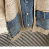 2023 New Autumn Winter Women Splicing Denim Jacket Women Long Sleeve Jean Jackets Female Loose Sweater Cardigan Jacket