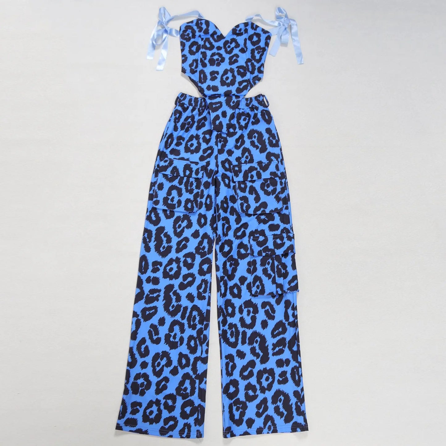 Two Pieces Women Pant Sets Print Matching Set Drawstring Pockets Sleeveless Top Elastic Waist Pants Slim Fit Casual 2026 Spring