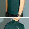 Men's Modal High Neck Short Sleeve T-Shirt Bottoming Shirt Silk Model Golf Wear Luxury Clothing Men's T-Shirt Bottoming Shirt