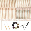 Invisible Hole Flat Pu Tape Human Hair Twin Tabs 25cm Long Tape PU Weft Real Human Hair No Glue Microlink Application 40-50g