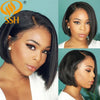 Kurze Ombre Honigblonde Bob Perücke mit Babyhaar Honigbraune Glatte Echthaarperücken Lace Part Seitenbraune Perücken für Schwarze Frauen