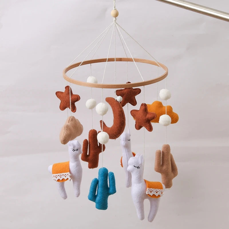 Baby-Kinderbett-Mobile-Rassel-Spielzeug 0-12 Monate Säugling Weicher Filz Teddy Samt Rosa Bär Bettglocke Hängendes Spielzeug Halterung Babybett Mädchen Spielzeug