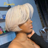Pixie-Cut-Perücke Brasilianisch 613 Blond Glatt Seitenscheitelperücke 13x4 Kurzer Bob HD Transparente Lace-Front Echthaarperücke für Frauen