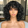 250% Bob Bouncy Lockige Echthaarperücken Loose Bouncy Rose Lockige Perücken mit Pony Brasilianisches Remy Haar Maschinenperücke für Frauen