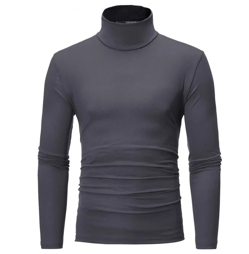 Long Sleeve T-shirt Thermal Underwear Tops Men Winter Clothes Thermal Shirt Autumn Men's Winter Tights High Neck Thin Slim Fit