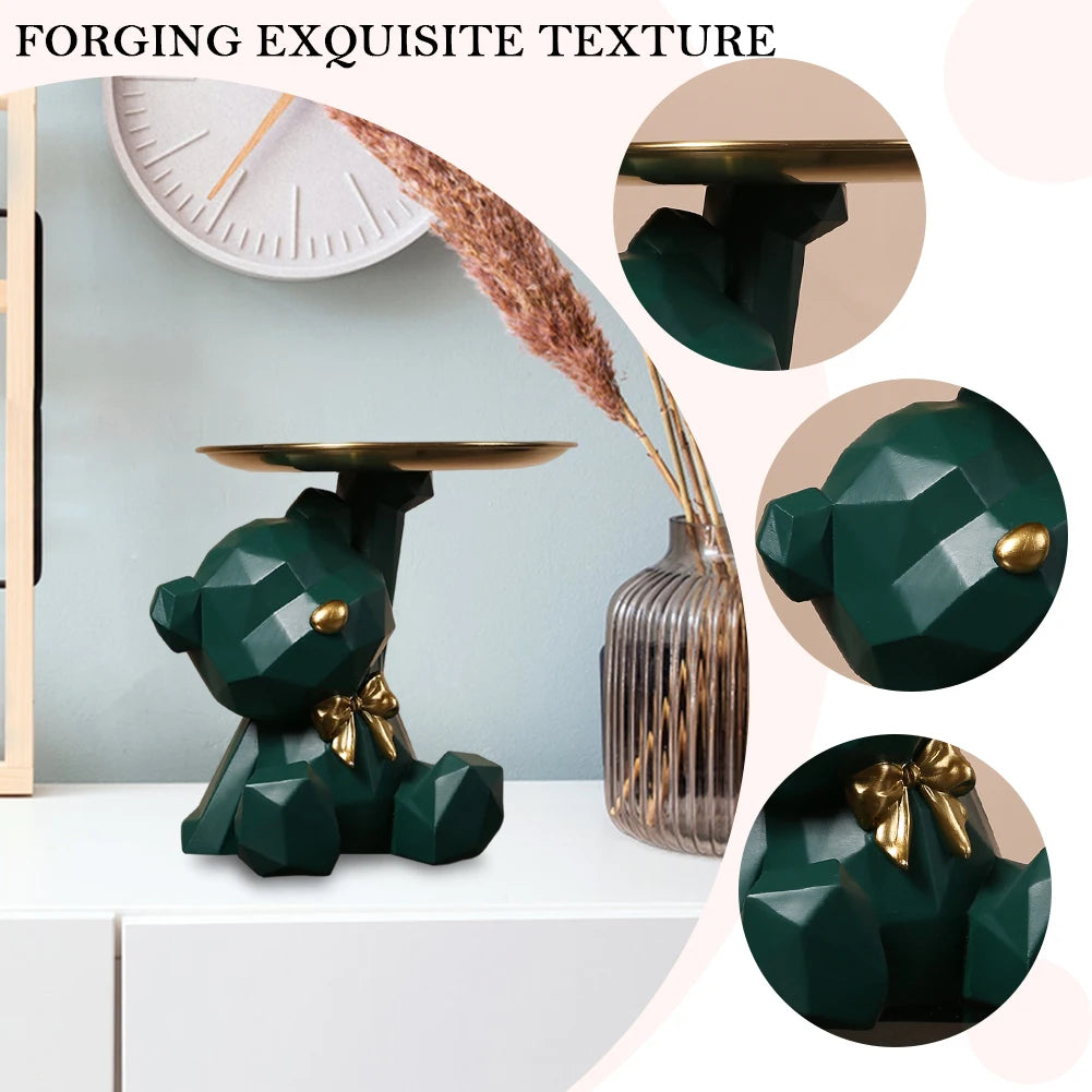 Geometrischer Bär Schlüsselhalter Figur Eingang Bastelarbeiten Harz Schreibtisch Dekoration Süßigkeiten Kleinigkeiten Haushaltswaren für Zuhause Wohnzimmer
